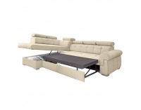 Rohová sedačka s rozkladom Primus Roh New L - béžová / strieborná