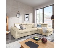 Rohová sedačka s rozkladom Primus Roh New P - béžová / strieborná