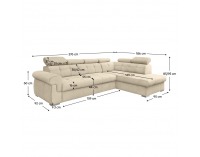 Rohová sedačka s rozkladom Primus Roh New P - béžová / strieborná