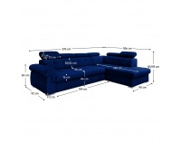 Rohová sedačka s rozkladom Primus Roh New P - modrá / strieborná
