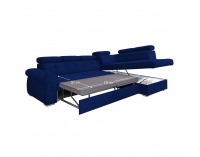 Rohová sedačka s rozkladom Primus Roh New P - modrá / strieborná