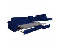 Rohová sedačka s rozkladom Primus Roh New P - modrá / strieborná