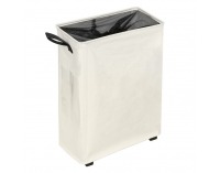 Skladací kôš na prádlo s kolieskami Prior - béžová