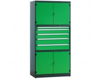 Skriňa na náradie so zámkom PSN/2L4 - grafit / zelená