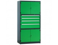 Skriňa na náradie so zámkom PSN/2L7 - grafit / zelená