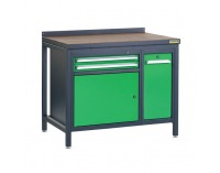 Pracovný stôl PSS01D/L2L9 - grafit / zelená