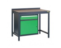 Pracovný stôl so zverákom PSS01D/L3 - grafit / zelená