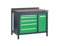 Pracovný stôl PSS01D/L4L9 - grafit / zelená