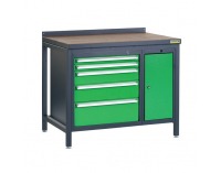 Pracovný stôl PSS01D/L5L10 - grafit / zelená