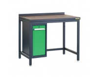 Pracovný stôl so zverákom PSS01D/L9 - grafit / zelená