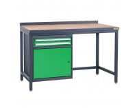 Pracovný stôl so zverákom PSS02D/L2 - grafit / zelená