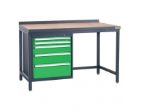 Pracovný stôl PSS02D/L5 - grafit / zelená