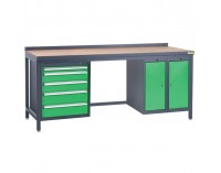 Pracovný stôl PSS03D/L4L10L10 - grafit / zelená