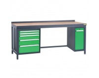 Pracovný stôl PSS03D/L5L9 - grafit / zelená