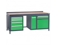 Pracovný stôl PSS03D/L5L9L3 - grafit / zelená