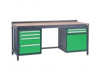 Pracovný stôl PSS03D/L6L2 - grafit / zelená