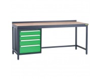Pracovný stôl so zverákom PSS03D/L7 - grafit / zelená