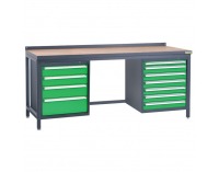 Pracovný stôl PSS03D/L7L8 - grafit / zelená
