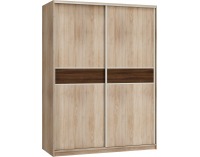 Šatníková skriňa s posuvnými dverami Puerto 160A 2D - sonoma svetlá / sonoma tmavá