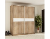 Šatníková skriňa s posuvnými dverami Puerto 180A 2D - sonoma svetlá / biela