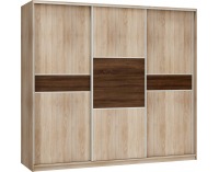 Šatníková skriňa s posuvnými dverami Puerto 240C 3D - sonoma svetlá / sonoma tmavá