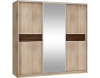 Šatníková skriňa s posuvnými dverami Puerto L220C 3D - sonoma svetlá / sonoma tmavá