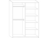 Šatníková skriňa s posuvnými dverami Rico 160B 2D - craft tobaco / craft zlatý