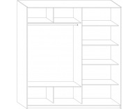 Šatníková skriňa s posuvnými dverami Puerto 200A 2D - sonoma svetlá / sonoma tmavá