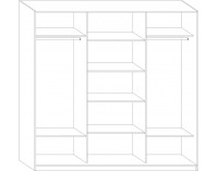 Šatníková skriňa s posuvnými dverami Puerto 220C 3D - slivka / sonoma tmavá