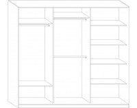 Šatníková skriňa s posuvnými dverami Rico L240D 3D - craft tobaco / craft zlatý