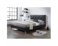 Čalúnená manželská posteľ s roštom Puffie 160 - tmavohnedá