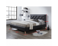 Čalúnená manželská posteľ s roštom Puffie 180 - tmavohnedá