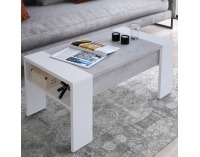 Konferenčný stolík s úložným priestorom Pula - biela / betón
