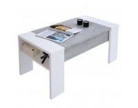 Konferenčný stolík s úložným priestorom Pula - biela / betón