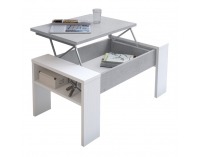 Konferenčný stolík s úložným priestorom Pula - biela / betón