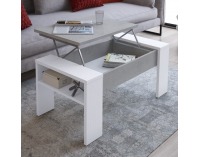 Konferenčný stolík s úložným priestorom Pula - biela / betón