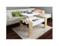 Konferenčný stolík s úložným priestorom Pula - dub sonoma / biela