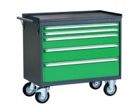 Dielenský vozík na kollieskach so zámkom PWW01G/2L5 - grafit / zelená