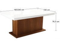 Rozkladací jedálenský stôl Kacper 160/240 - drevo D3 / biely vysoký lesk