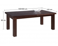 Rozkladací jedálenský stôl Kuba II 300/500 - drevo D16