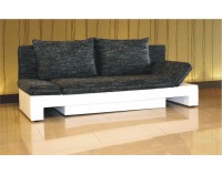 Rozkladacia pohovka s úložným priestorom Promo - biela ekokoža / magma čierna