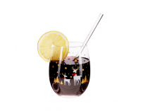 Pohár na vodu (4 ks) Quatro Amigos 600 ml - priehľadná / zlatá