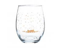 Pohár na vodu (4 ks) Quatro Amigos 600 ml - priehľadná / zlatá