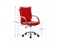 Kancelárske kreslo s podrúčkami Quirin - červená / chróm