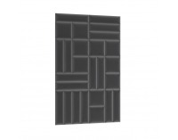 Štvorcový čalúnený panel na stenu Quito 30x30 cm - čierna