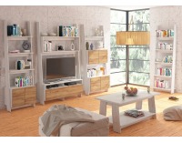 TV stolík Rack RAC-09 - craft biely / craft zlatý