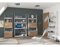 Obývacia izba Rack - craft biely / craft zlatý