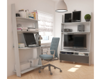 Obývacia izba Rack - craft biely / grafit