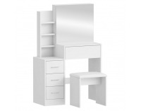 Toaletný stolík s taburetkou Radas - biela