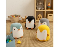 Taburet v tvare tučniaka Raino - čierna / biela